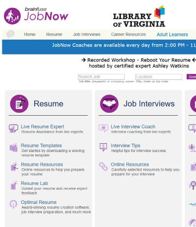 Library of Virginia Screenshot